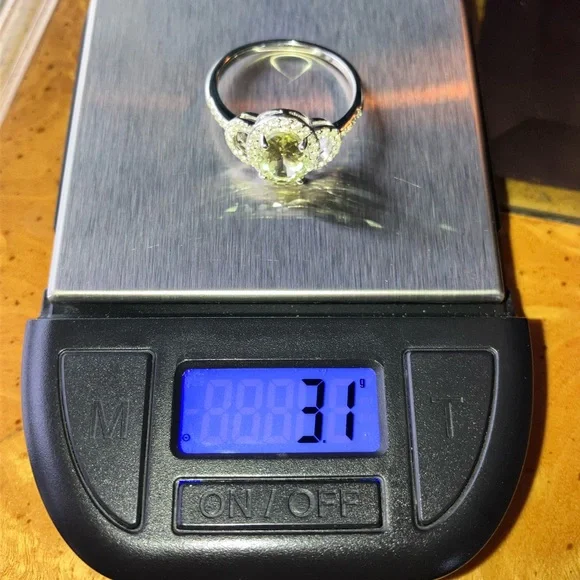 Natural Canary Apatite Sterling Silver Ring Size 10